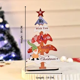 CraftVatika Green Printed Table Medium Christmas Showpiece - 13.77 In image 5