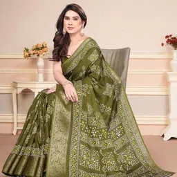 BilloRani Ethnic Motifs Printed Saree image 4