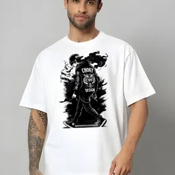 KAIDO Graphic Printed Round Neck Drop-Shoulder Sleeves Oversized Casual T-Shirt-picture-47