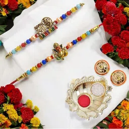 MEIRA JEWELLERY Set Of 2 Rakhi Greeting Card & Roli Chawal-picture-22
