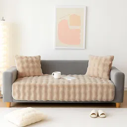 DREAM CARE Beige & Multicoloured 1 Piece Sofa Cover-picture-27