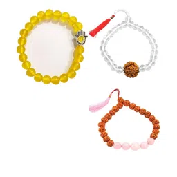 Divine souvenirs Unisex Set Of 3 Artificial Beaded Elasticated Bracelets image 1