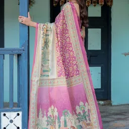 MAHARANI COUTURE Floral Printed Pure Cotton Kanjeevaram Saree image 4