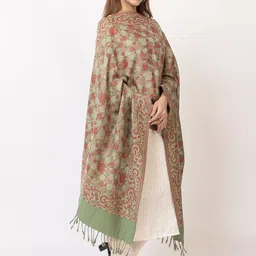 PASHGIRI Women Floral Embroidered Shawl image 4
