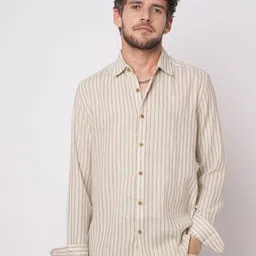 VASTRADO Men Classic Slim Fit Multi Stripes Striped Casual Shirt-image-18