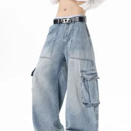 StyleCast Men Baggy Mid-Rise Light Fade Cotton Cargos Jeans-picture-17