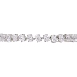Crash.Club By CKC Silver Rhodium-Plated Stones Studded Circular Wraparound Bracelet image 2