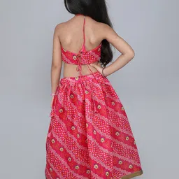 MANY FROCKS & Girls Printed Ready to Wear Lehenga Blouse With Dupatta image 4