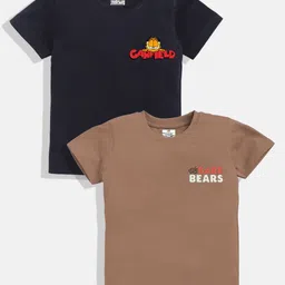 YK X Minute Mirth Boys Pack of 2 Printed Round Neck T-shirts-picture-37