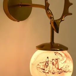 SOMIL Brown & Gold-Toned Metal Wall Lamp-picture-17