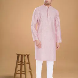 DIVISIVE Men Ethnic Motifs Embroidered Sequins Mandarin Collar Kurta-picture-11