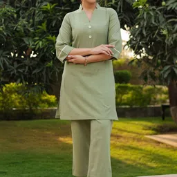 Rain & Rainbow V-Neck Pure Cotton Tunic With Trousers Co-Ords-picture-36