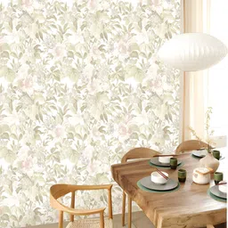 Fedora Wallpapers Flowers Garden Green & Cream 3D Printed Waterproof Wallpaper-picture-16