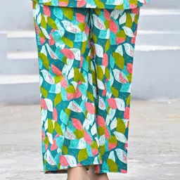 SHIFORY Women Floral Printed Regular Pure Cotton Kurta with Palazzos image 2