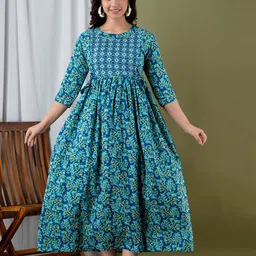 FASHION SWAG Floral Printed Pure Cotton Maternity Ethnic Dress-picture-22