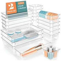 JD FRESH Transparent 2 Pieces Regular Makeup Organisers-image-70