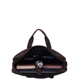 WildHorn Two Handles Detachable Sling Strap Leather Laptop Bag image 4