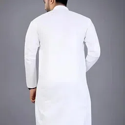 click n buy Men Solid Straight Kurta (White) image 4