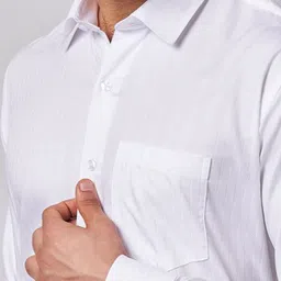 Cottonking Men Slim Fit Textured Spread Collar Pure Cotton Formal Shirt image 3