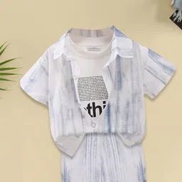 FOREVER FRIDAY Boys Dyed Pure Cotton T-shirt And Shirt With Shorts-picture-58