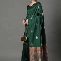 Moda Rapido Woven Design Pure Silk Handloom Banarasi Saree image 3