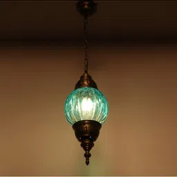 1ST TIME Blue & Gold-Toned Textured Ceiling Lamp image 4