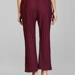 QOSHA Women Mid-Rise Wide Leg Trousers image 5