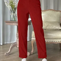 RAJOVATI Women Solid Relaxed Fit Trousers-picture-11