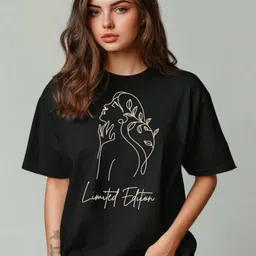 Storeily Women Graphic Printed Round Neck Cotton Oversized T-shirt-picture-25