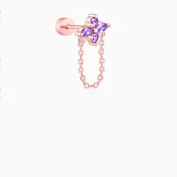 GIVA Set Of 2 925 Sterling Silver Rose Gold-Plated Floral Zircon Studded Studs image 3