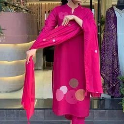 TURITY Women Printed Regular Kurta with Trousers & With Dupatta image 3