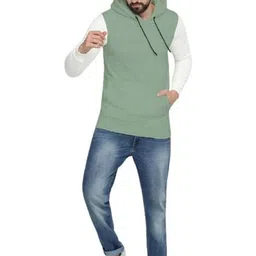 BEYOU FASHION Men Colourblocked Hooded Sweatshirt image 5
