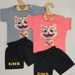 CRAZE N STITCH Boys Pack of 2 Animal Graphic Printed T-shirt with Shorts-picture-9