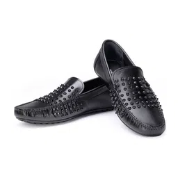 SHUTIQ Men Textured Leather Slip-On Sneakers image 2