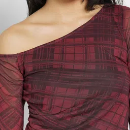 SF JEANS by Pantaloons Print One Shoulder Sheath Midi Dress image 3