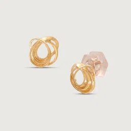 Mia by Tanishq 14 KT Gold Illusion Twist Stud Earrings - 0.902 g image 5