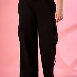 ALIZA Women Relaxed Straight Leg Cargos Trousers-picture-12