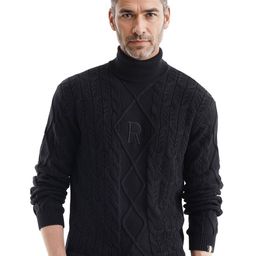 RARE RABBIT Men Cotton Cable Knit Pullover-picture-5