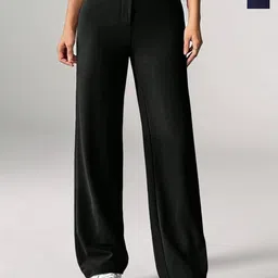 TOOCHKI Women Pack Of 2 Relaxed Straight Leg High-Rise Non Iron Regular Trousers-image-81