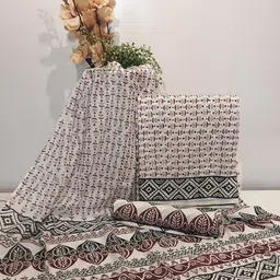 Alankaran designs Printed Pure Cotton Unstitched Dress Material image 3