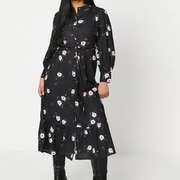 DOROTHY PERKINS Petite Floral Print Shirt Midi Dress-picture-50