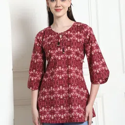 Merira Floral Printed Tie-Up Neck Straight Short Kurta-picture-16