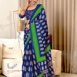 HMP Fashion Ethnic Motifs Printed Ikat Saree-picture-29