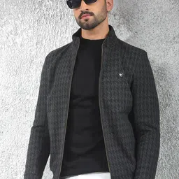 Crimsoune Club Self Design Mock Collar Lightweight Puffer Jacket With Zip Detail-picture-20