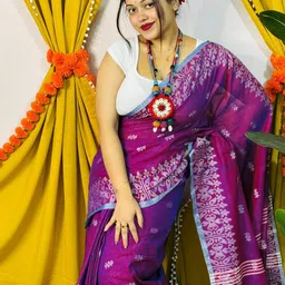 sourav biswas Woven Design Pure Cotton Saree-picture-31