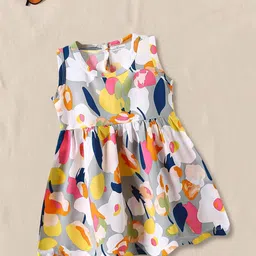 FOREVER FRIDAY Kids Girls Abstract Printed Round Neck A-Line Dress-picture-46