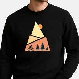 KART BLACK Men Graphic Printed Round Neck Full Sleeves Pullover Sweatshirt image 5