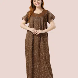 Cloud Soft Women Printed Maxi Nightdress-image-58