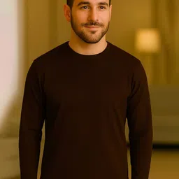 PIVL Men Round Neck Ribbed Raw Edge T-shirt-image-15