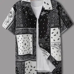 Metronaut Men Standard Regular Fit Ethnic Motifs Printed Elastane Casual Shirt-image-61